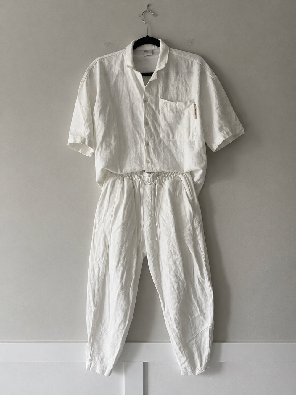 Marrakech Premium Men’s White Cotton Shirt Pants Matching Set Size Small